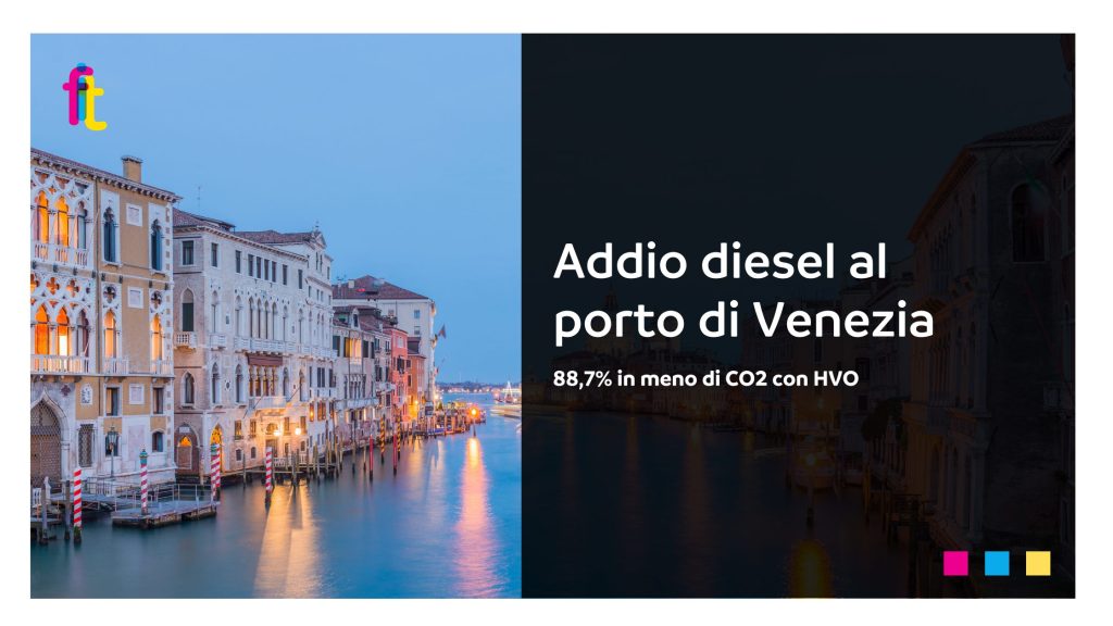 Addio diesel al porto di Venezia: CO2 giù dell’88,7% con HVO e 100% energia rinnovabile